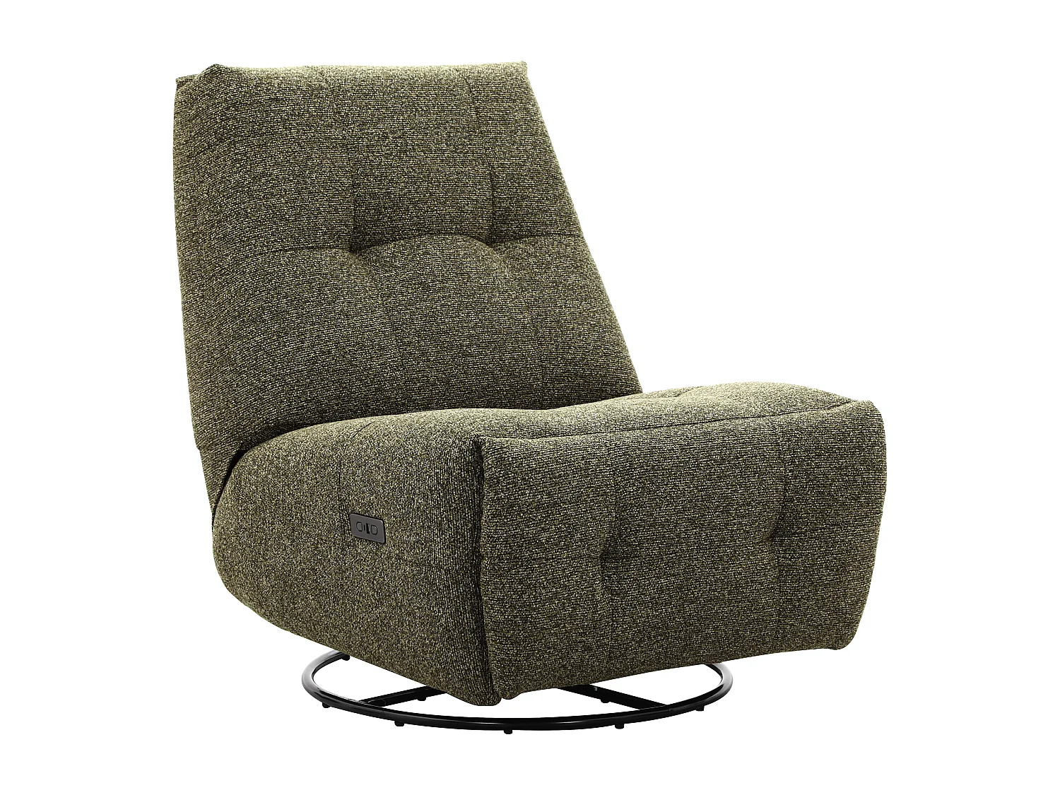 Fauteuil relax pivotant en tissu chenille vert COSADO