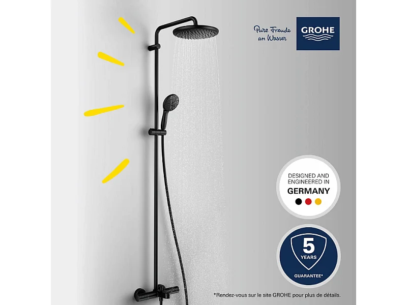 Colonne bain douche thermostatique GROHE Vitalio Start System Noir