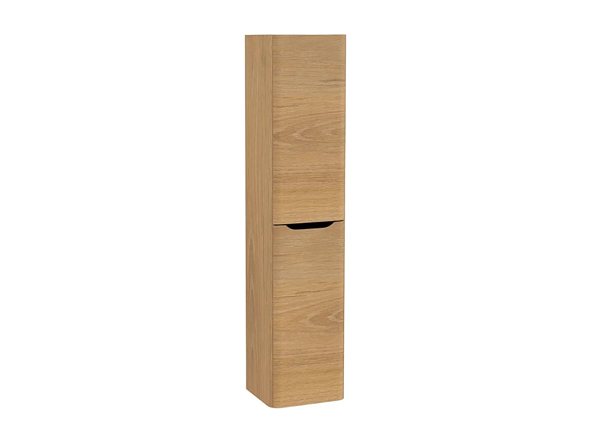 Meuble vasque suspendu VITRA Sento Round 100cm Chêne naturel doré + Colonne verion droite