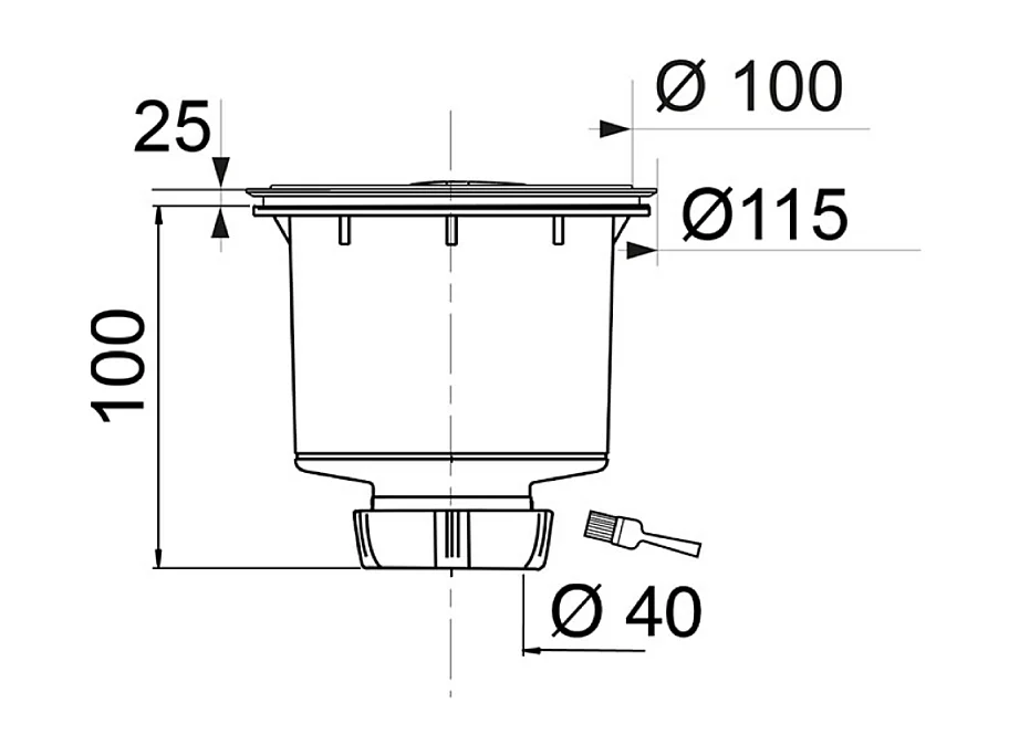 Bonde receveur de douche WIRQUIN Tourbillon D90 sans dôme