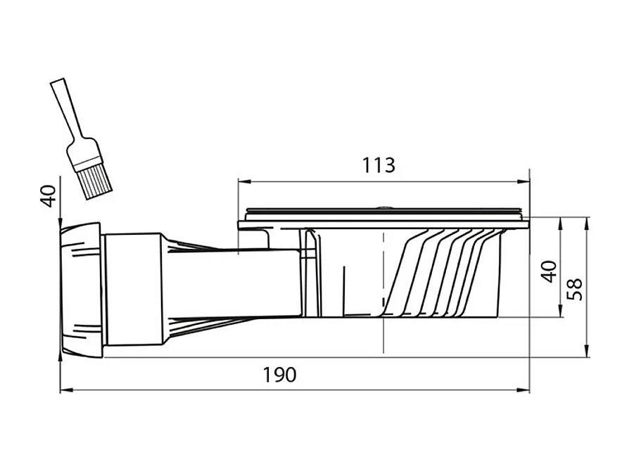 Bonde receveur de douche extraplat WIRQUIN Slim+ D40 grille plate