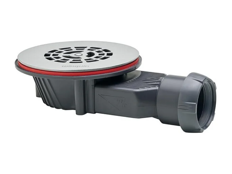 Bonde de receveur de douche sortie horizontale extra-plat WIRQUIN Slim+ D40 grille plate