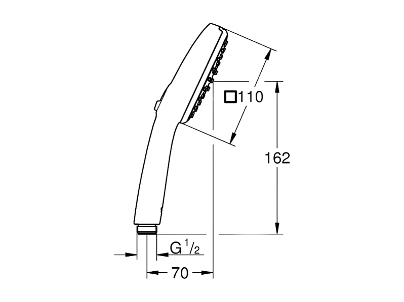 Pack douchette 2 jets GROHE Vitalio Comfort 110 noir mat + Flexible de douche VitalioFlex Trend 1750 mm et support noir mat