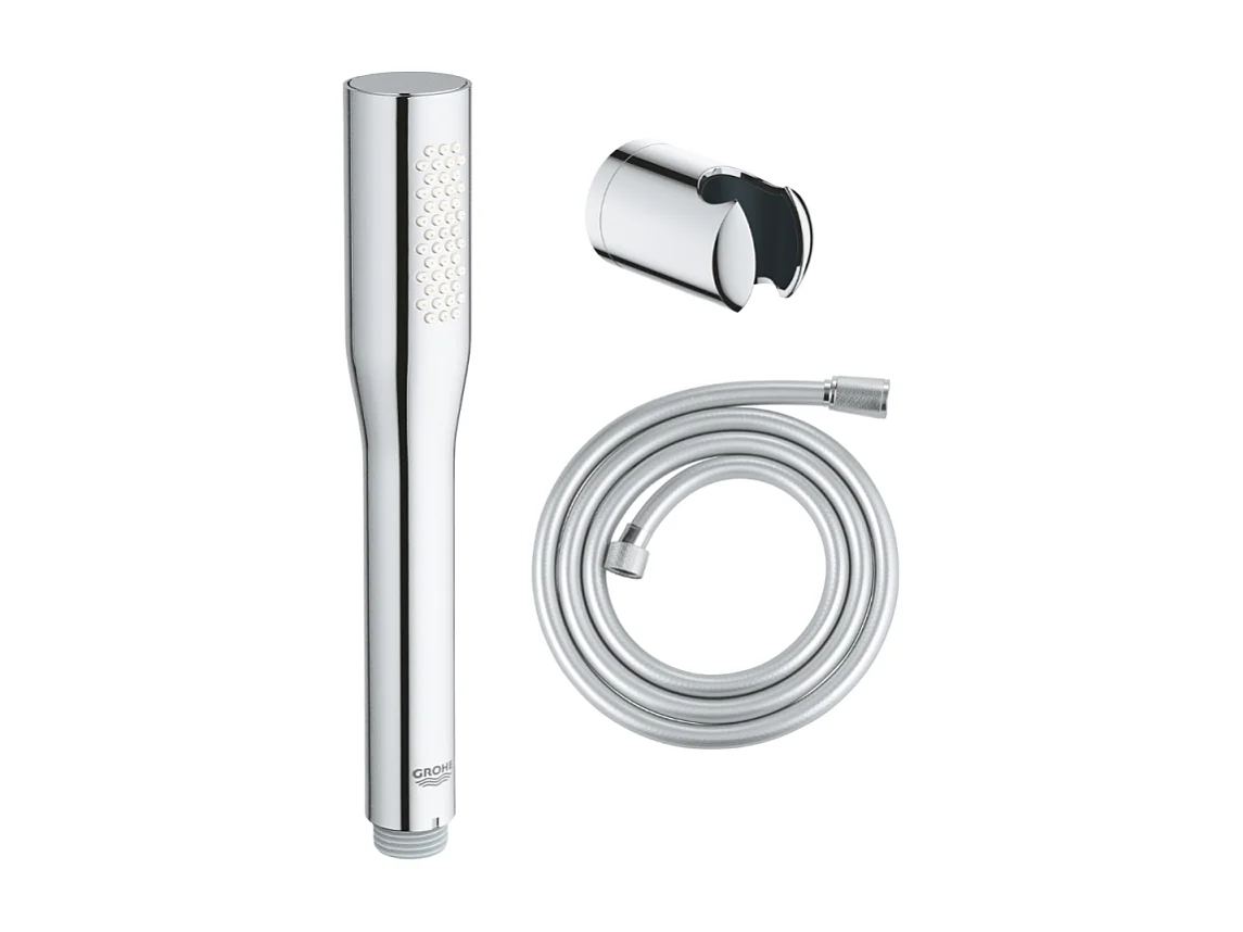 Pack douchette 1 jet GROHE Vitalio Get Stick + Flexible de douche VitalioFlex Comfort 1750 + Support mural Vitalio Universal GROHE chromé