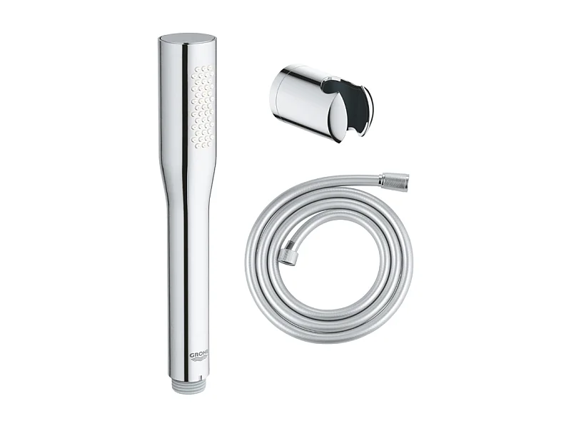 Pack douchette 1 jet GROHE Vitalio Get Stick + Flexible de douche VitalioFlex Comfort 1750 + Support mural Vitalio Universal GROHE chromé