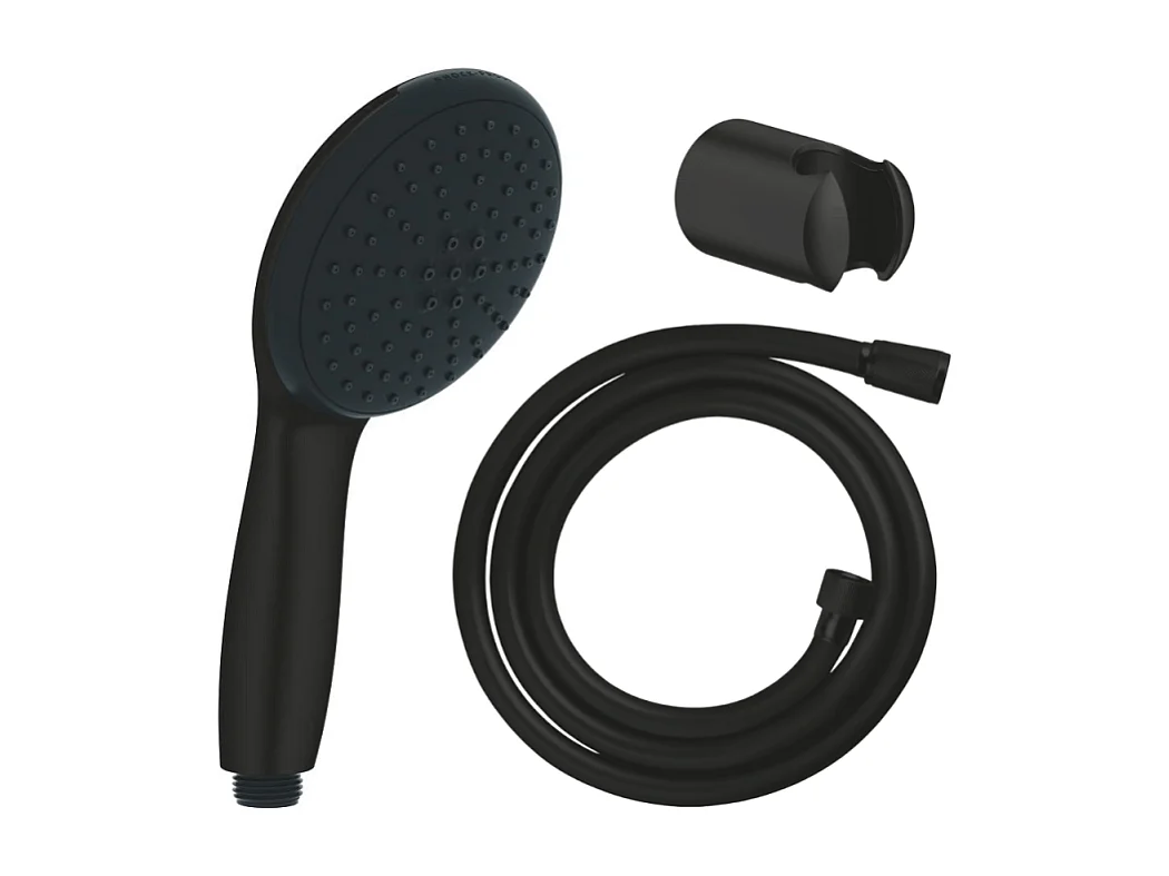 Pack douchette 2 jets GROHE Vitalio Start 110 + Flexible de douche VitalioFlex Trend 1750 mm et support noir mat