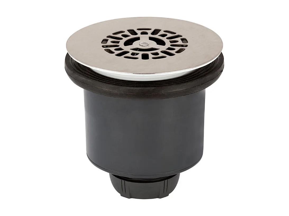 Bonde de receveur de douche sortie verticale WIRQUIN Tourbillon D90 grille plate inox