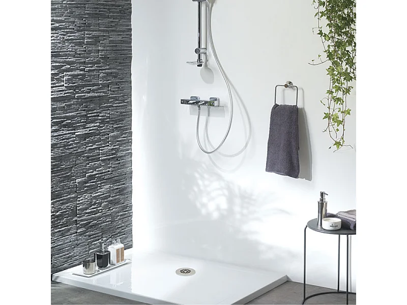 Bonde de receveur de douche sortie verticale WIRQUIN Tourbillon D90 grille plate inox