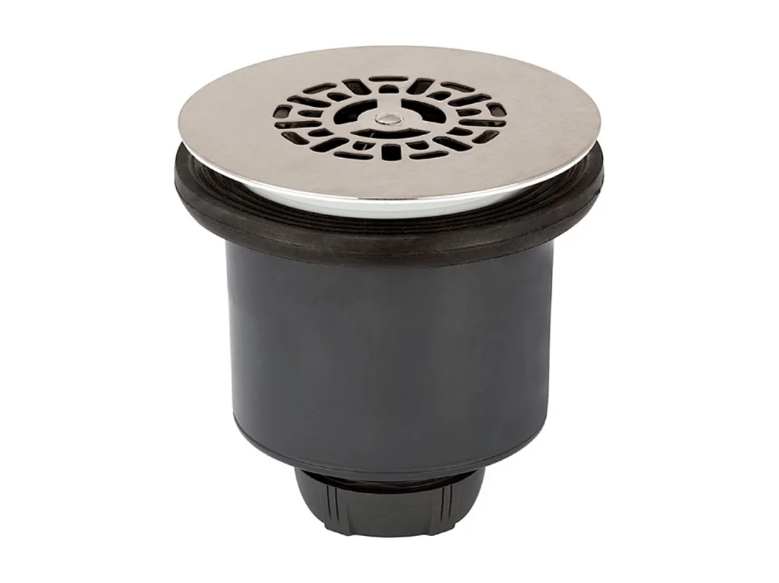 Bonde de receveur de douche sortie verticale WIRQUIN Tourbillon D90 grille plate inox