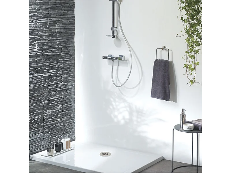 Bonde de receveur de douche sortie verticale WIRQUIN Tourbillon D90 grille plate inox