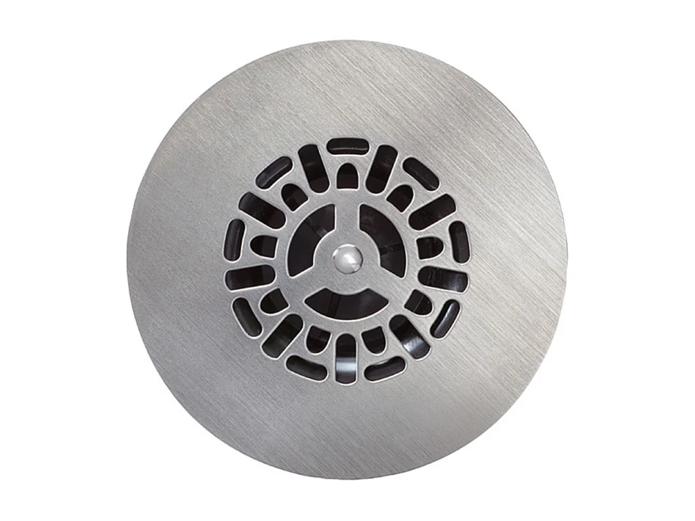 Bonde de receveur de douche sortie verticale WIRQUIN Tourbillon D90 grille plate inox