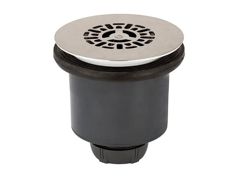 Bonde de receveur de douche sortie verticale WIRQUIN Tourbillon D90 grille plate inox