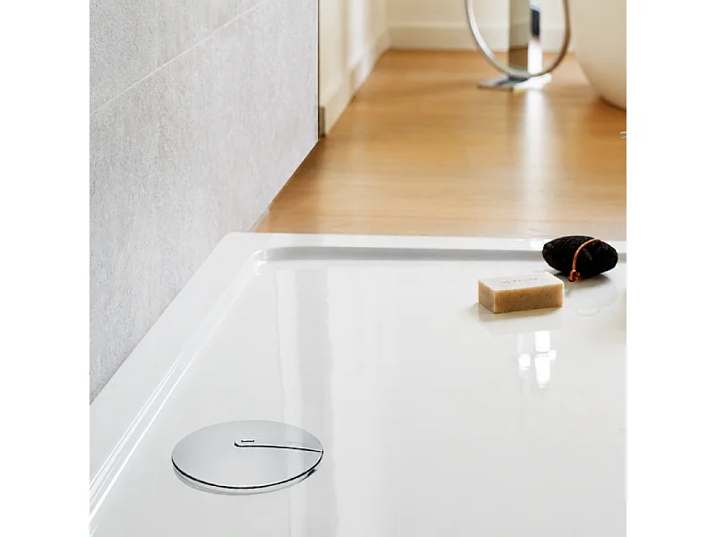 Bonde de douche extra-plate WIRQUIN Slim+ D90 dôme métal chromé