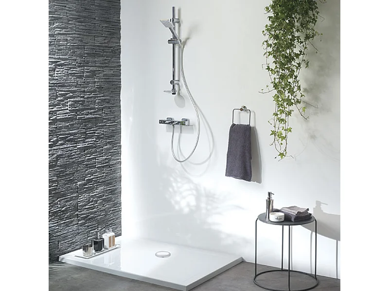 Bonde de receveur de douche sortie verticale WIRQUIN Tourbillon D90 dôme chromé