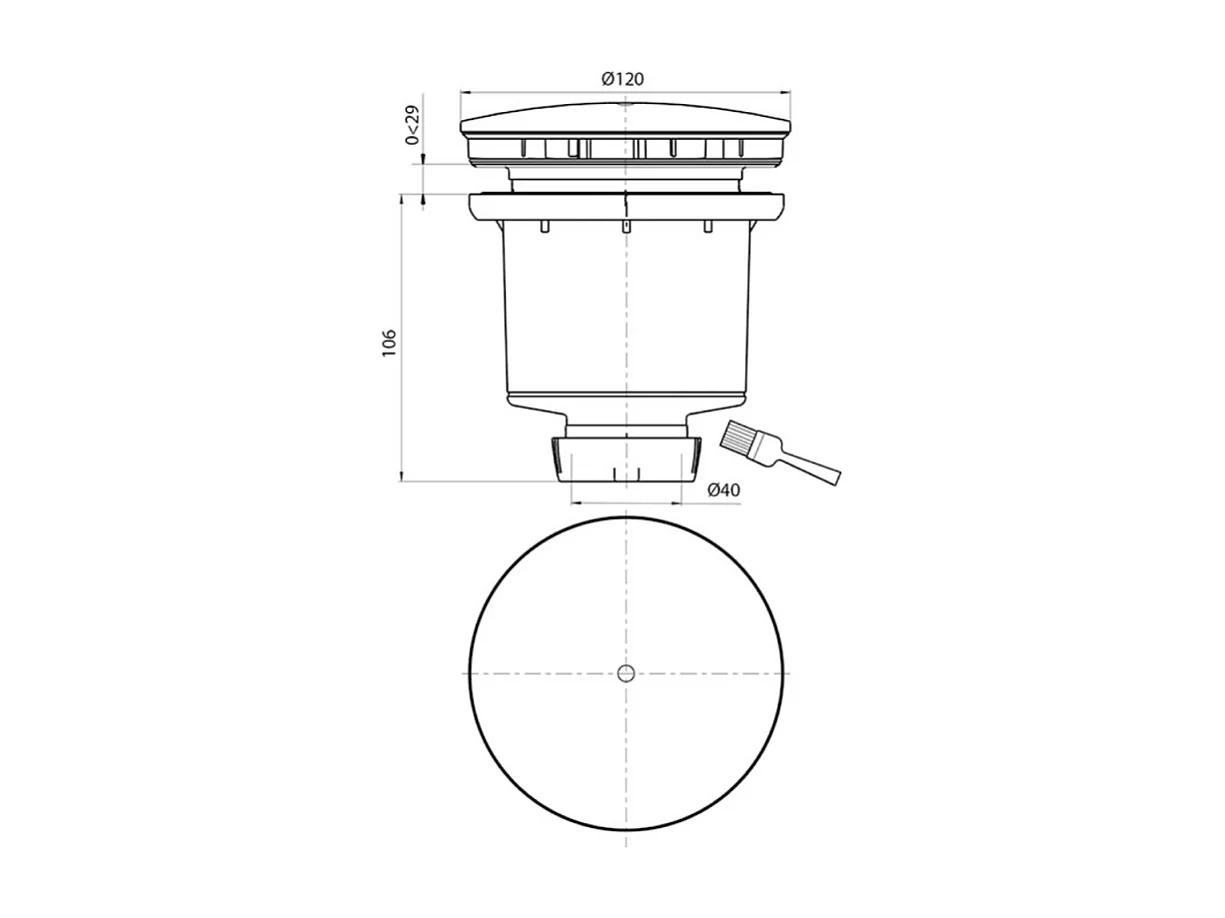 Desagüe de ducha con cúpula cromada WIRQUIN Tourbillon D90