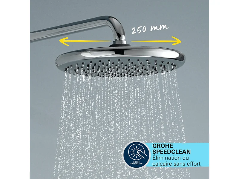 Vitalio Start System 250 colonne de douche thermostatique bain/douche + douche de tête + douchette à main, noir mat (G269882431)