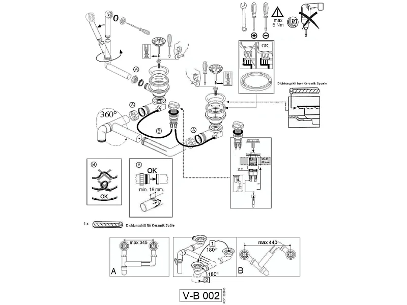 Vidage évier cuisine VILLEROY ET BOCH