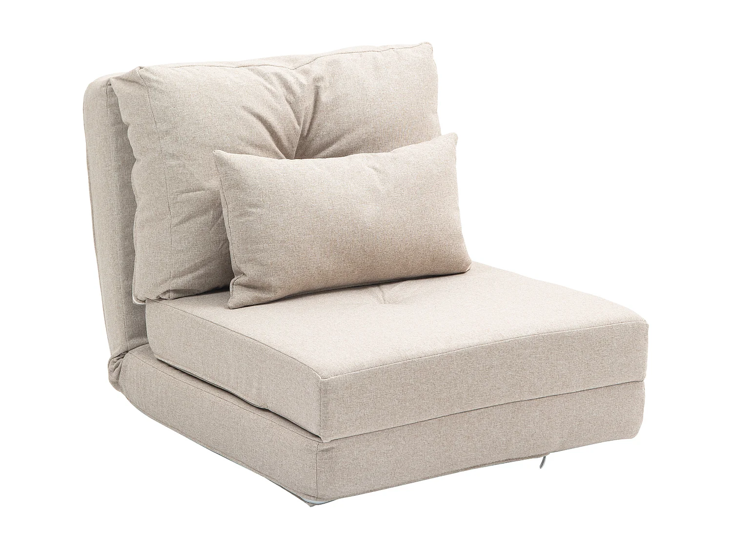 Fauteuil convertible chauffeuse inclinable - coussin inclus - tissu beige
