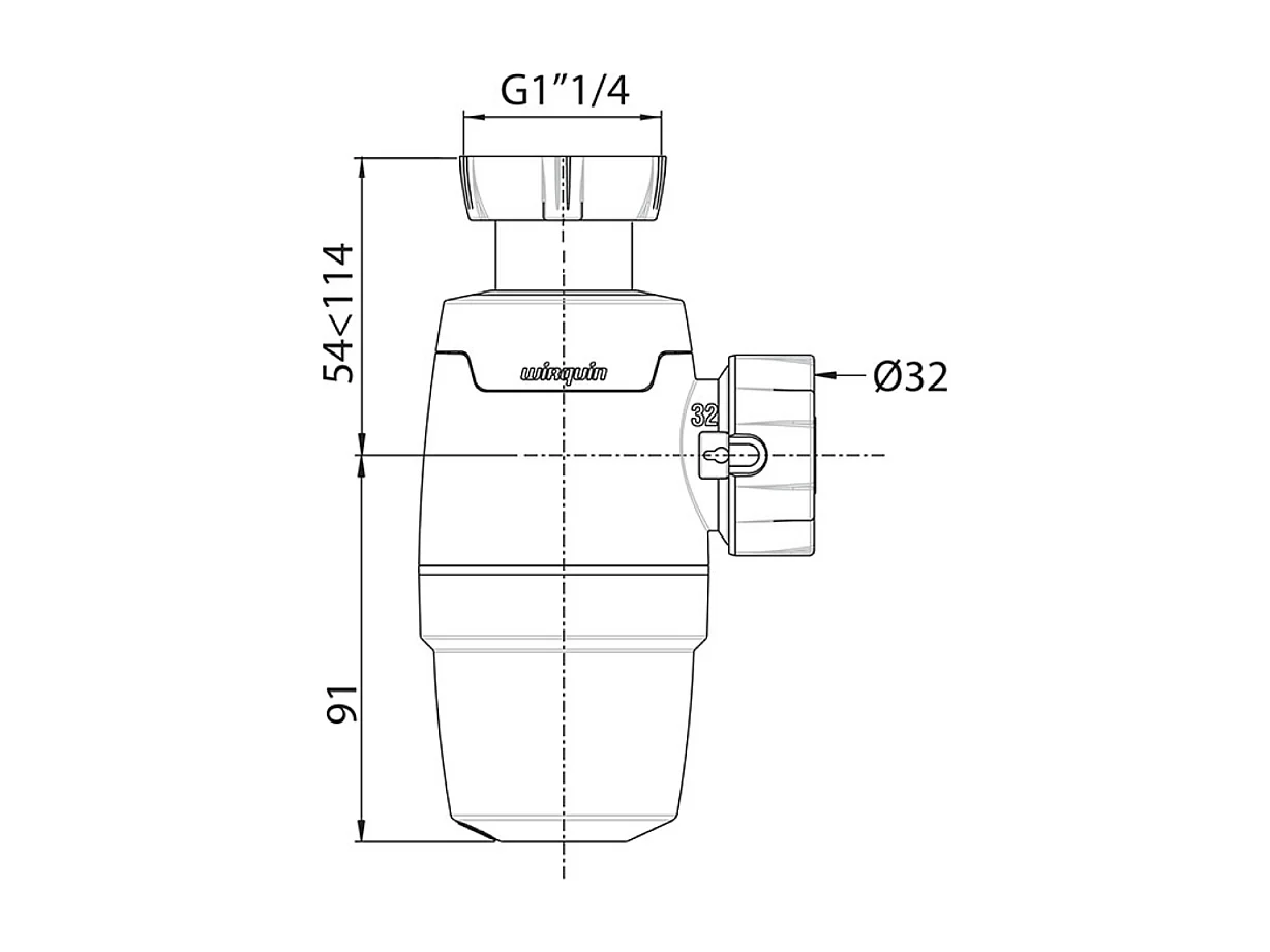 Sifón de fregadero D32 WIRQUIN Neo