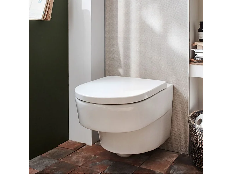 Pack WC suspendu sans bride JACOB DELAFON Odéon Rive Gauche + bâti support + plaque avec abattant standard