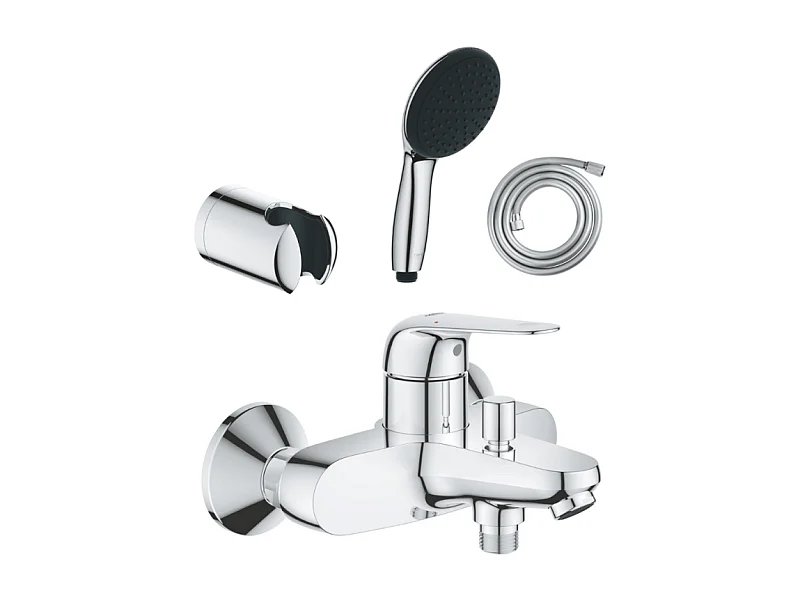Pack mitigeur mécanique GROHE Swift + Douchette 2 jets GROHE Vitalio Start 110 + Flexible1750 mm et support