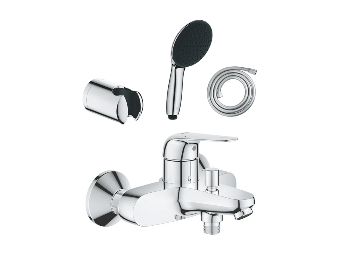 Pack mitigeur mécanique GROHE Swift + Douchette 2 jets GROHE Vitalio Start 110 + Flexible1750 mm et support
