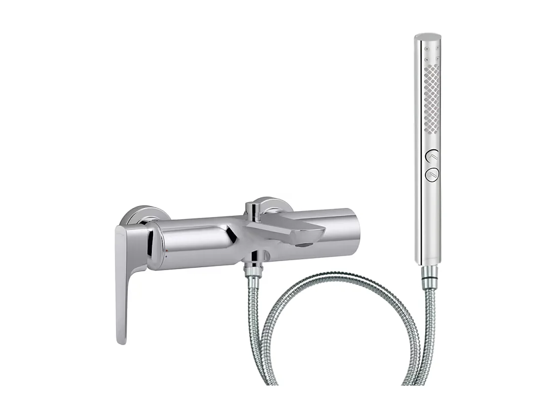 Pack mitigeur bain douche JACOB DELAFON Aléo+ + douchette Shift+ ronde + flexible à écrou 175 cm