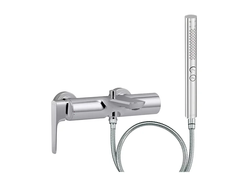 Pack mitigeur bain douche JACOB DELAFON Aléo+ + douchette Shift+ ronde + flexible à écrou 175 cm