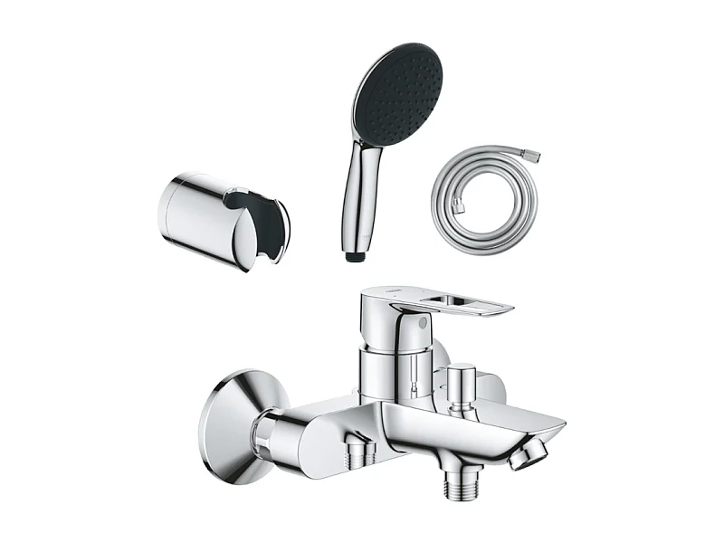 Pack mitigeur mécanique GROHE Start Loop + Douchette 2 jets GROHE Vitalio Start 110 + Flexible1750 mm et support