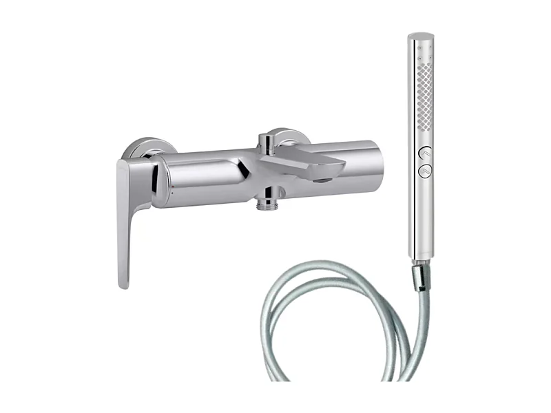 Pack mitigeur bain douche JACOB DELAFON Aléo+ + douchette Shift+ ronde + flexible lisse 160 cm