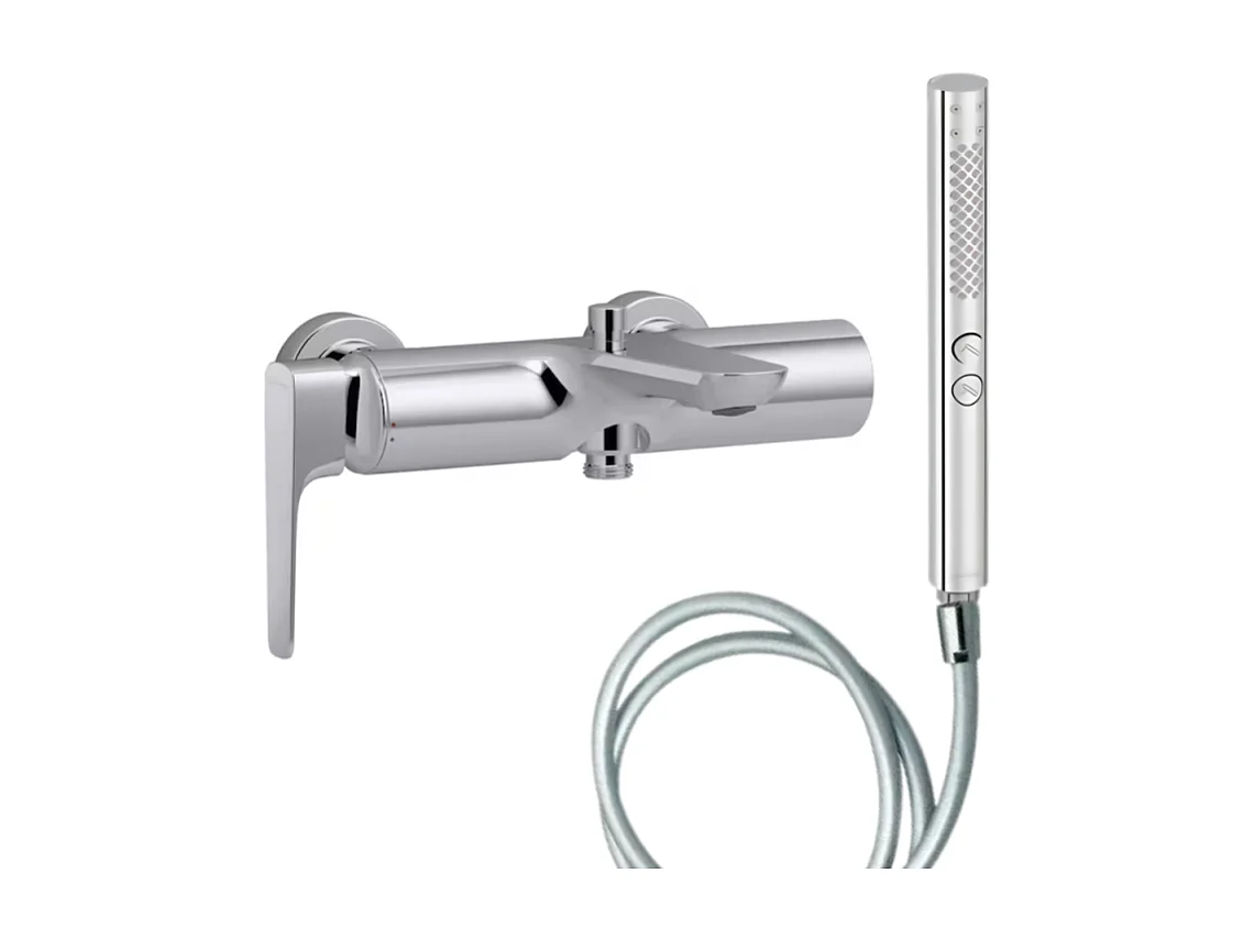 Pack mitigeur bain douche JACOB DELAFON Aléo+ + douchette Shift+ ronde + flexible lisse 160 cm