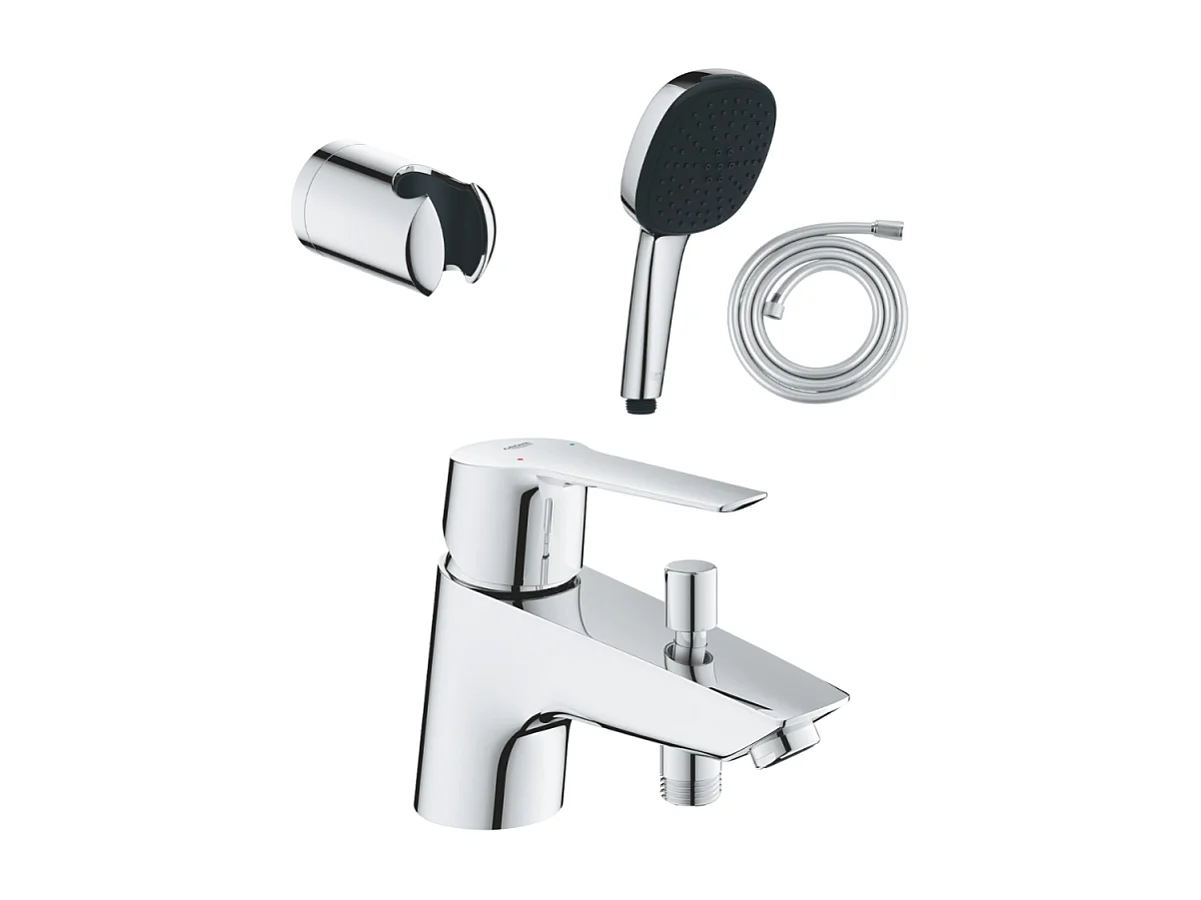 Pack mitigeur mécanique GROHE Quickfix Start 2021 + Douchette 2 jets GROHE Vitalio Comfort 110 + Flexible1750 mm et support