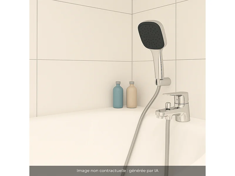 Pack mitigeur mécanique GROHE Quickfix Start 2021 + Douchette 2 jets GROHE Vitalio Comfort 110 + Flexible1750 mm et support