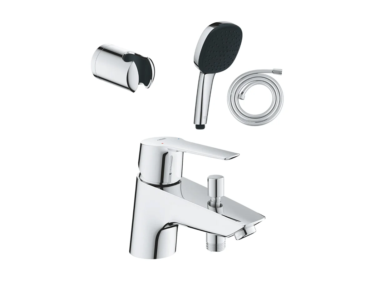 Pack mitigeur mécanique GROHE Quickfix Start 2021 + Douchette 2 jets GROHE Vitalio Comfort 110 + Flexible1750 mm et support
