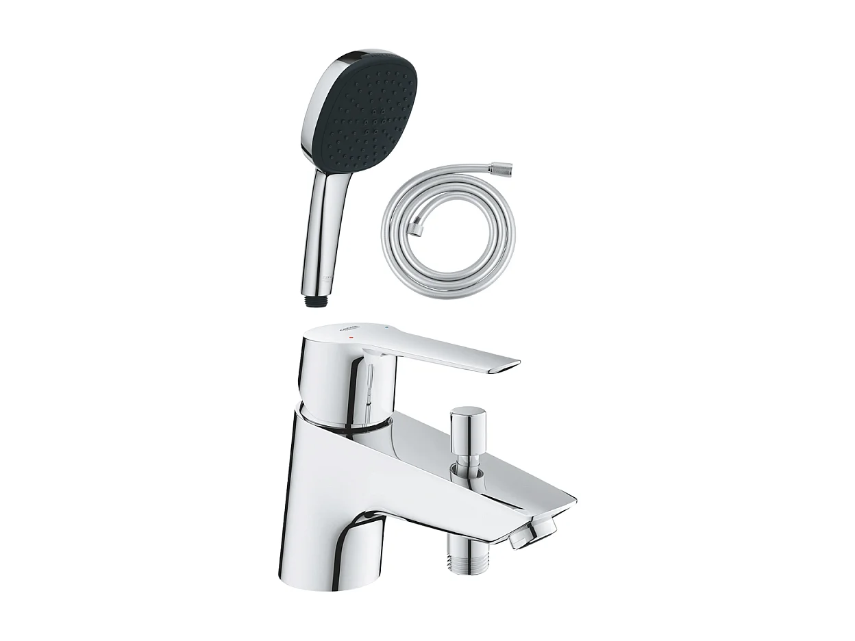Pack mitigeur mécanique bain douche GROHE Start + Douchette 2 jets Vitalio Comf. 110 + Flexible