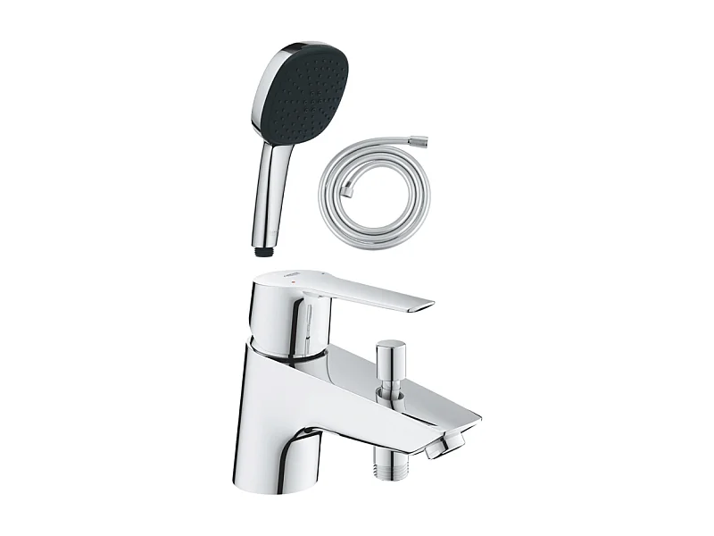 Pack mitigeur mécanique bain douche GROHE Start + Douchette 2 jets Vitalio Comf. 110 + Flexible
