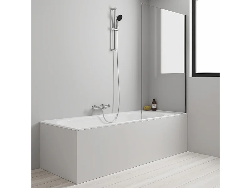 Pack mitigeur bain douche thermostatique GROHE Grohtherm 800 chromé + Douchette 2 jets Vitalio Start 110et flexible
