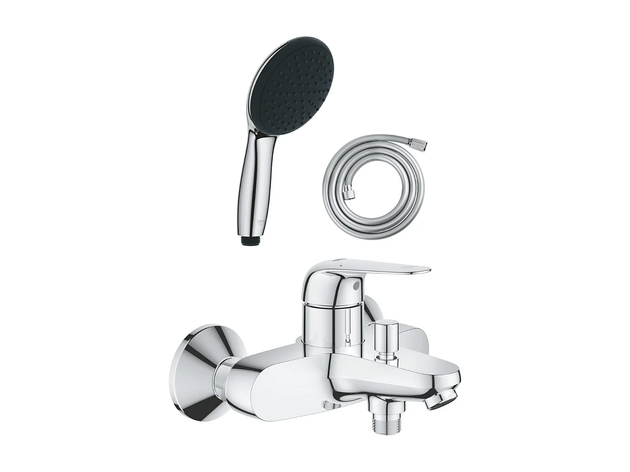 Pack mitigeur mécanique bain douche GROHE Swift + Douchette 2 jets Vitalio Start 110 + Flexible