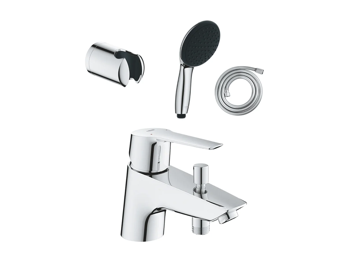 Pack mitigeur mécanique GROHE Quickfix Start 2021 + Douchette 2 jets GROHE Vitalio Start 110 + Flexible1750 mm et support