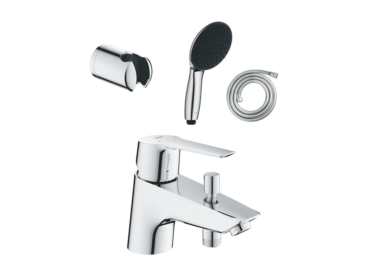 Pack mitigeur mécanique GROHE Quickfix Start 2021 + Douchette 2 jets GROHE Vitalio Start 110 + Flexible1750 mm et support