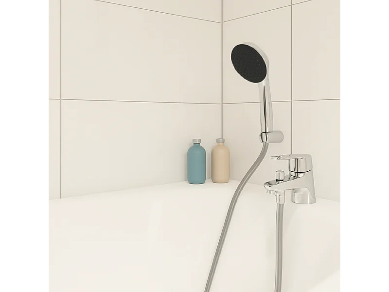 Pack mitigeur mécanique GROHE Quickfix Start 2021 + Douchette 2 jets GROHE Vitalio Start 110 + Flexible1750 mm et support