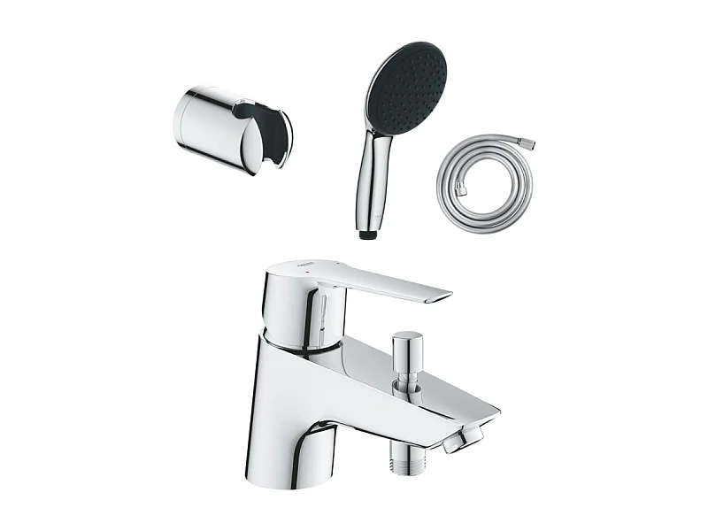 Pack mitigeur mécanique GROHE Quickfix Start 2021 + Douchette 2 jets GROHE Vitalio Start 110 + Flexible1750 mm et support