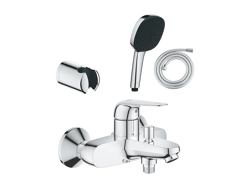 Pack mitigeur mécanique GROHE Swift + Douchette 2 jets GROHE Vitalio Comfort 110 + Flexible1750 mm et support
