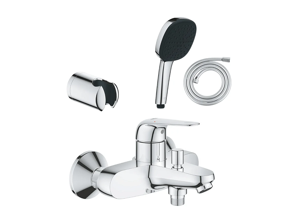 Pack mitigeur mécanique GROHE Swift + Douchette 2 jets GROHE Vitalio Comfort 110 + Flexible1750 mm et support