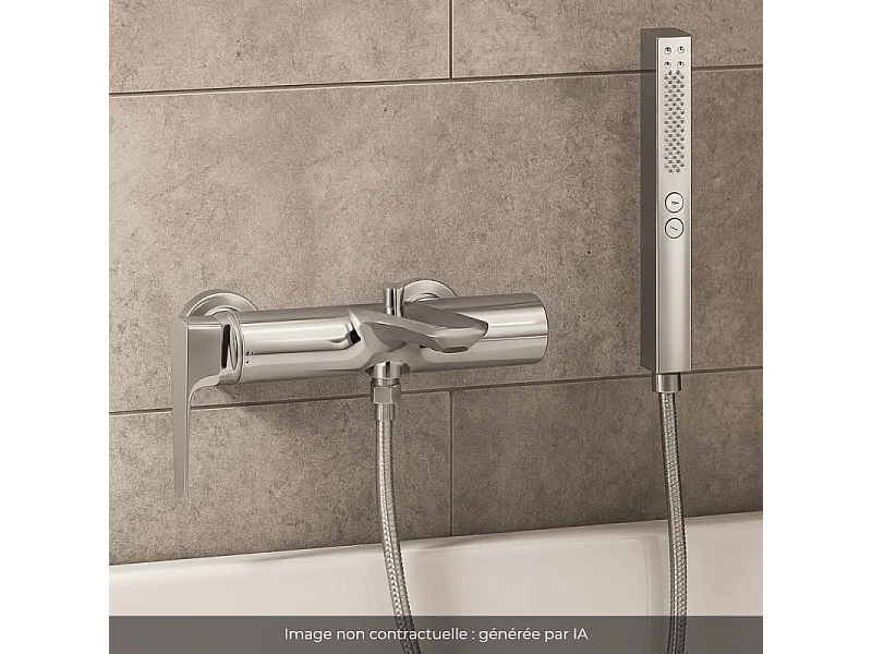 Pack mitigeur bain douche JACOB DELAFON Aléo+ + douchette Shift+ carée + flexible à écrou 175 cm