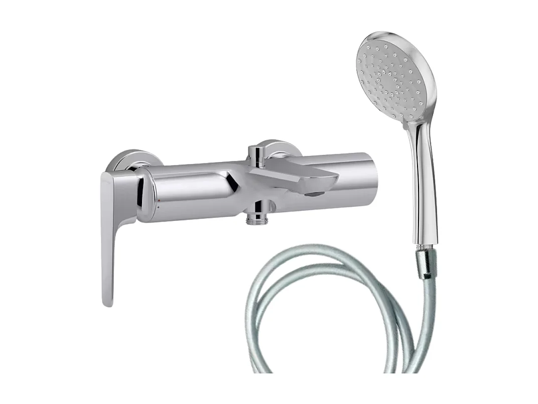 Pack mitigeur bain douche JACOB DELAFON Aléo+ + douchette Awaken + flexible lisse 160 cm