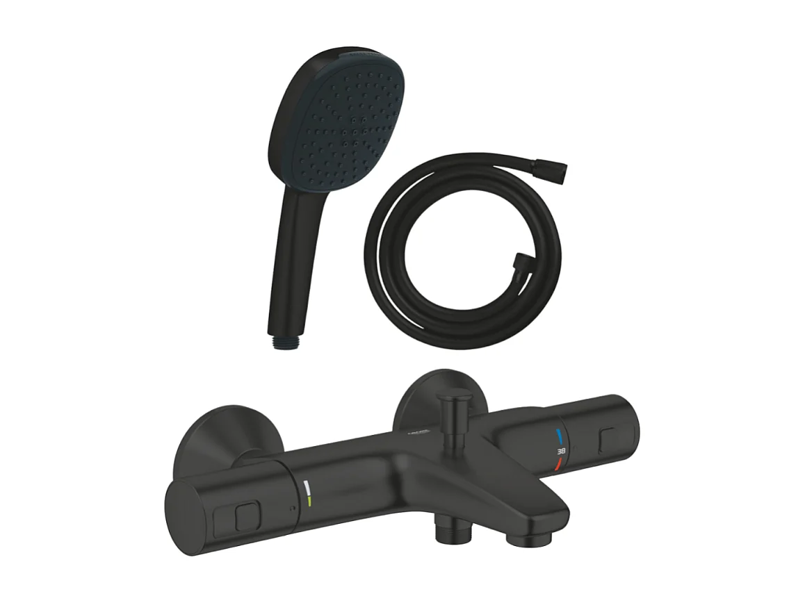 Pack mitigeur Thermostatique bain douche GROHE Precision Start + Douchette 2 jets Vitalio Comfort 110 et flexible
