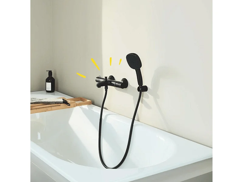 Pack mitigeur Thermostatique bain douche GROHE Precision Start + Douchette 2 jets Vitalio Comfort 110 et flexible