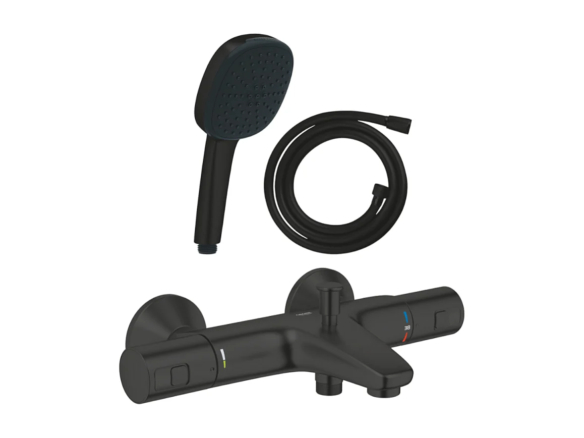 Pack mitigeur Thermostatique bain douche GROHE Precision Start + Douchette 2 jets Vitalio Comfort 110 et flexible