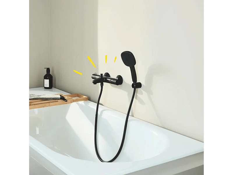 Pack mitigeur Thermostatique bain douche GROHE Precision Start + Douchette 2 jets Vitalio Comfort 110 et flexible